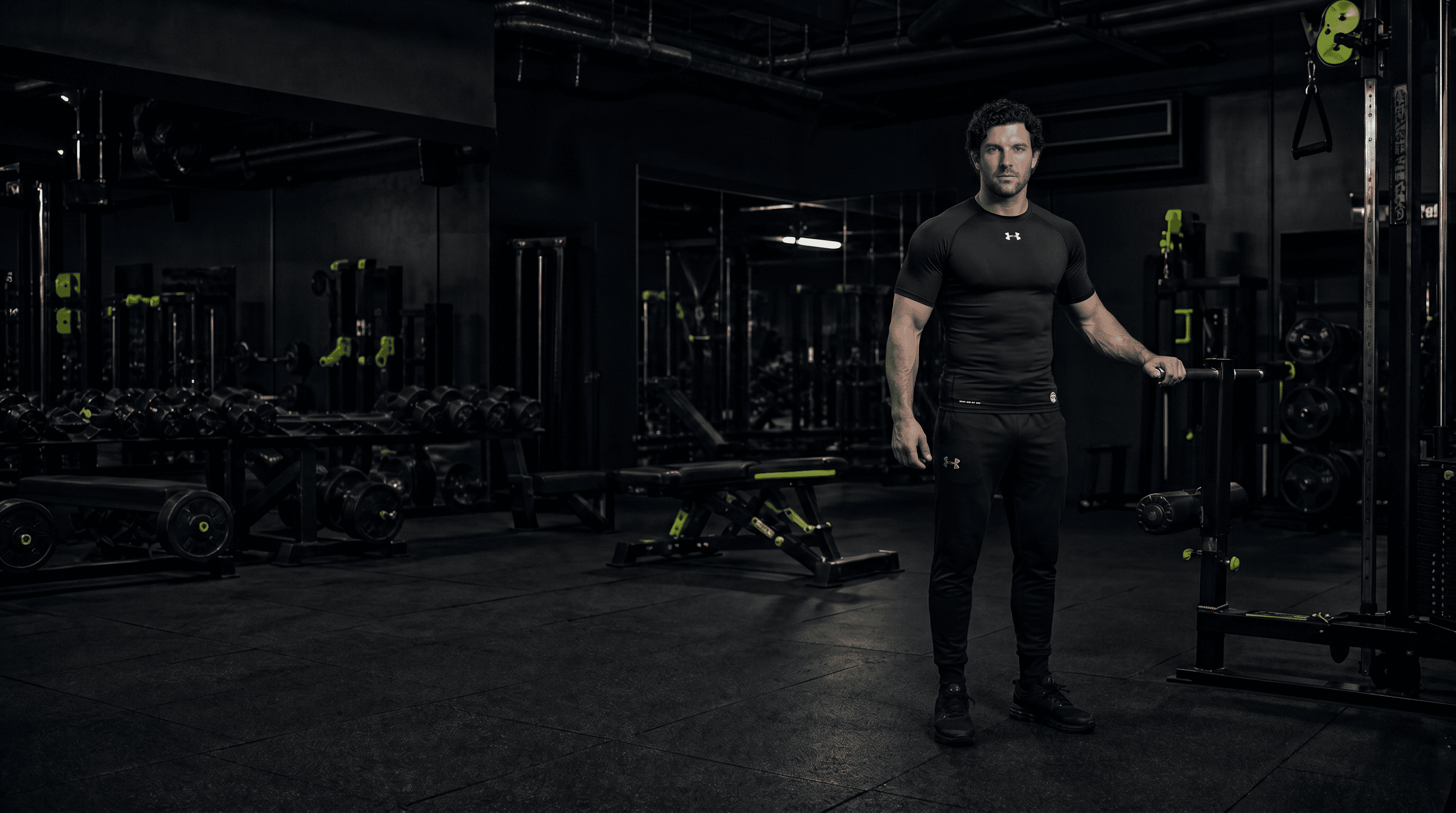 Umięśniona sylwetka sportowca na siłowni – profesjonalny plan treningowy Muscly