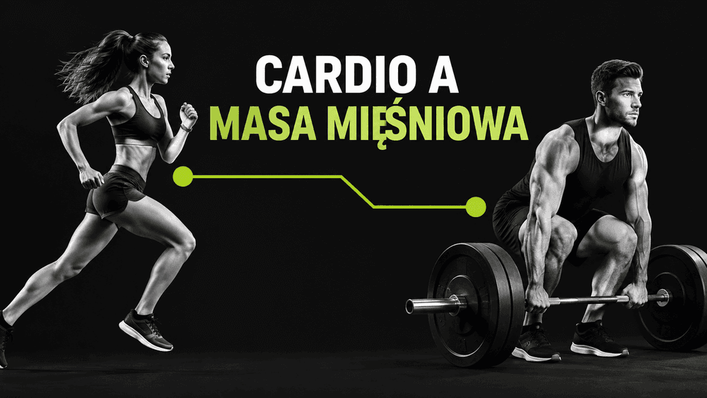 Biegacz i osoba wykonująca trening siłowy pokazują, jak połączyć cardio z budowaniem masy mięśniowej.