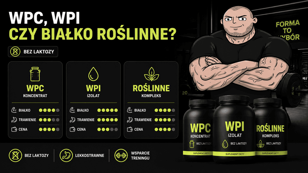 Jakie białko wybrać? WPC, WPI i roślinne — okładka