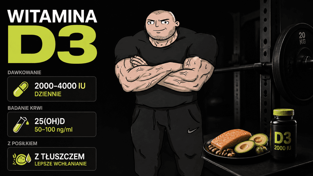 Witamina D3, wynik badania 25(OH)D i posiłek zawierający tłuszcz