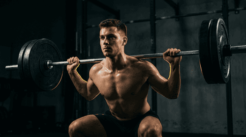 Naturalny lifter zwiększający obciążenie na sztandze podczas przysiadu